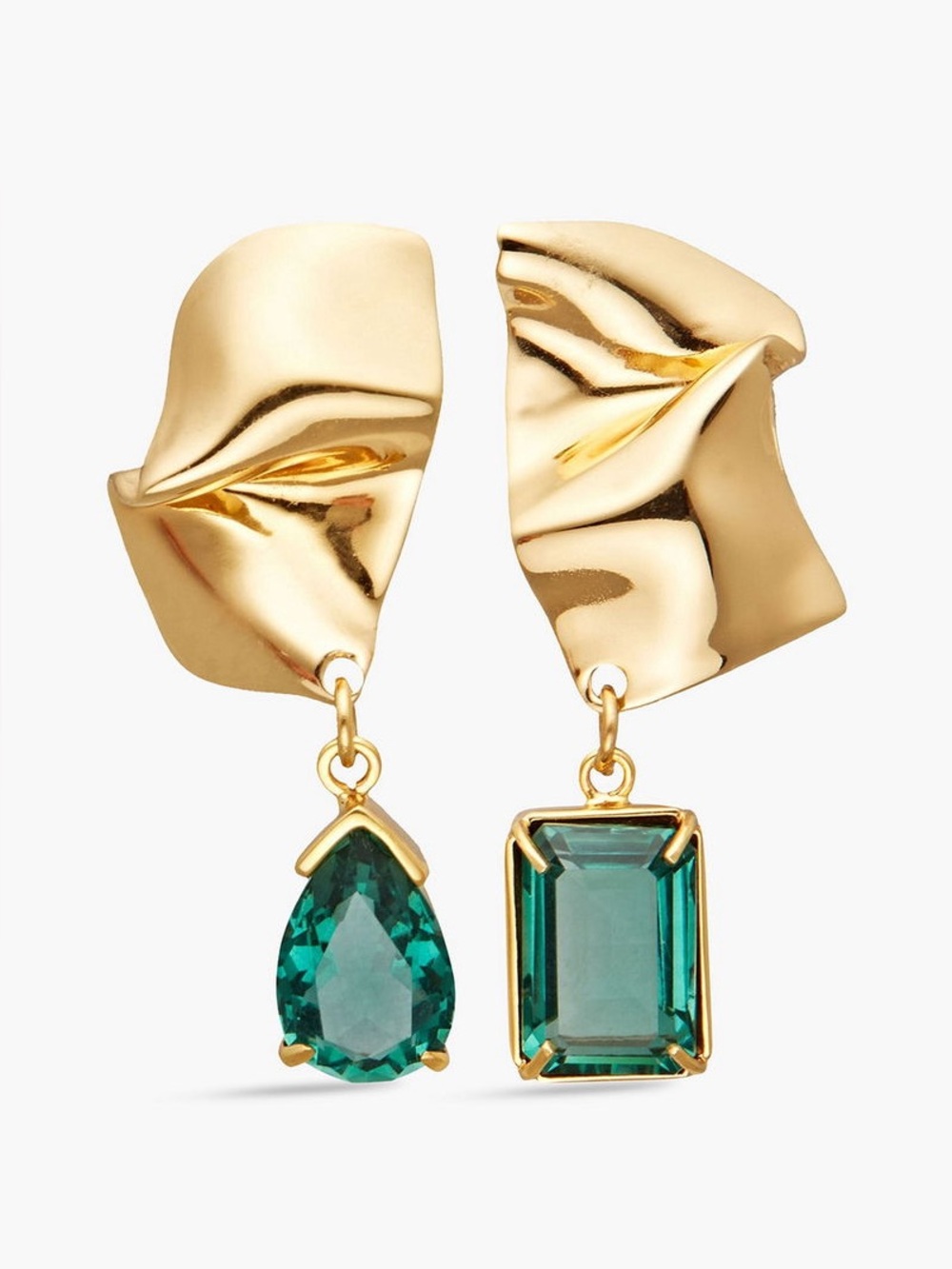 Cornelia Webb 24-Karat Gold-Plated Quartz Asymmetric Pear Drop Earrings